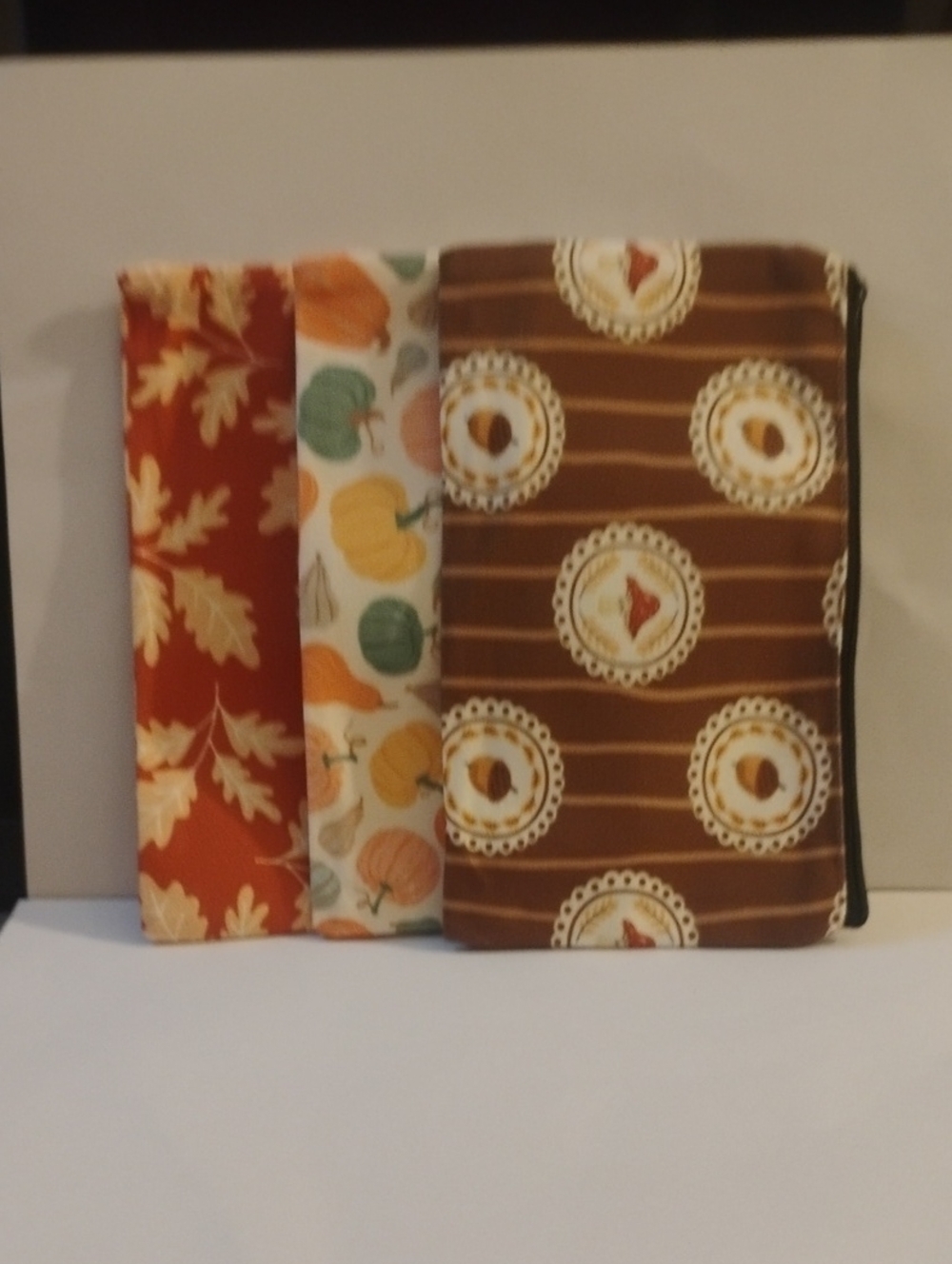 Autumn Harvest Decorative Fabric Cosmetic Bags NWOT